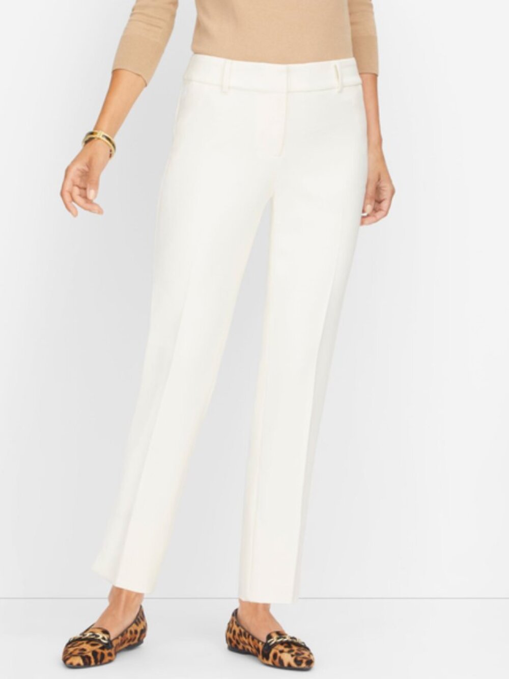 Talbots Ivory Poly Blend Heritage Pants size 12 NWT